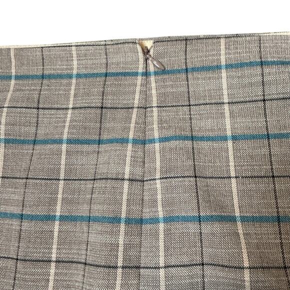 Tahari ASL Plaid Skirt Womens Size 18 Tan Black Turquoise Lined Career Work NWT - Picture 6 of 12